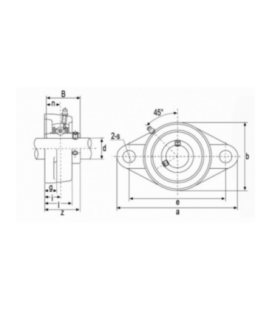 PALIER OVALE 2 TROUS APPLIQUE SERRAGE VIS POINTEAU SERIE UCFL200