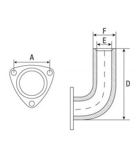 COUDE D'ECHAPPEMENT ADAPTABLE TRACTEURS FORD MAJOR POWER MAJOR ET SUPER MAJOR 81796352 E1ADKN9488