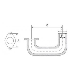 COUDE D'ECHAPPEMENT 180° ADAPTABLE MASSEY FERGUSON ANCIENS 640010M1