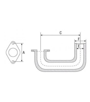 COUDE D'ECHAPPEMENT 175° ADAPTABLE MASSEY FERGUSON ANCIENS 724425M1 824245M1 824425M1