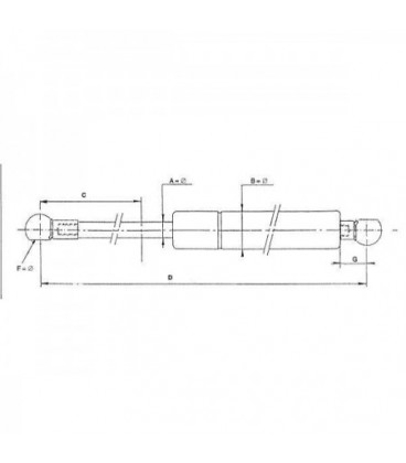 VERIN A GAZ DE PORTIERE ADAPTABLE MASSEY FERGUSON 3302442M91 3385316M91