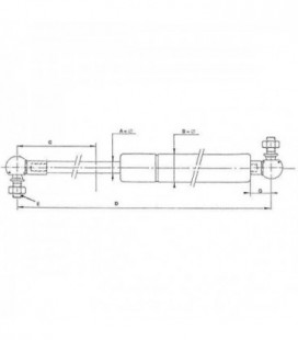 VERIN A GAZ DE HAYON ARRIERE ADAPTABLE MASSEY FERGUSON 3902140M1 4272740M1