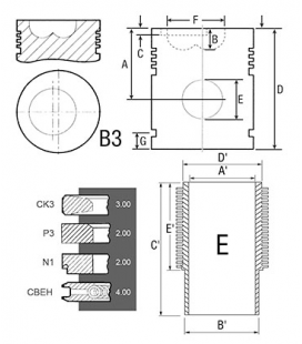 KIT CHEMISE PISTON (AXE D 32) SEGMENTS ADAPTABLE RENAULT 7701200356