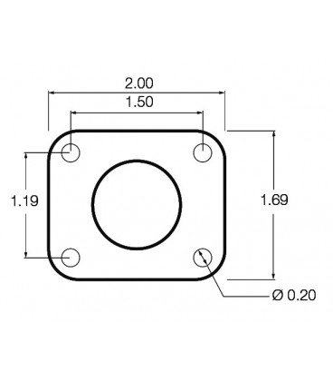 BASE RECTANGLE 5,08X4,3CM BOULE C RAM-347U