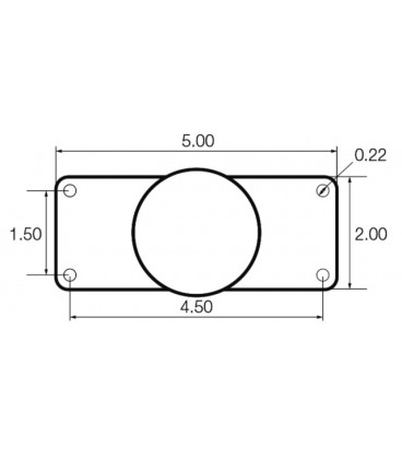 BASE RECTANGLE 12,70X5,08CM BOULE D RAM-D-202U-25