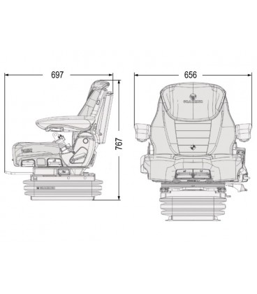 SIEGE PNEUMATIQUE GRAMMER MAXIMO EVOLUTION DYNAMIC TISSU MSG95EL/741