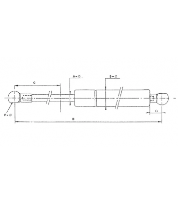 VERIN A GAZ DE PARE-BRISE DEUTZ 04399081 3204809 3204810 4399081