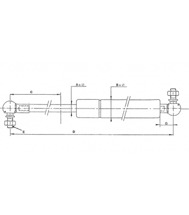 VERIN A GAZ DE PARE-BRISE DEUTZ 04357777  4357779 4388075 4336970 4344257