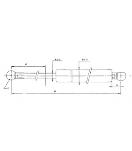 VERIN A GAZ DE PARE-BRISE DEUTZ 04357777  4357779 4388075 4336970 4344257