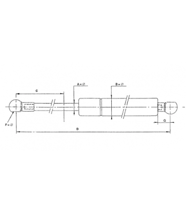 VERIN A GAZ DE PARE-BRISE DEUTZ 04357777  4357779 4388075 4336970 4344257