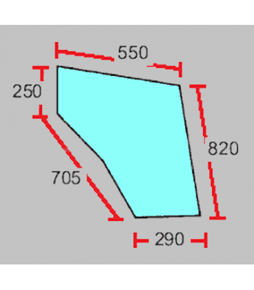 VITRE DE PORTE INFÉRIEURE - PLATE - CLAIRE ADAPTABLE MASSEY FERGUSON 1070 534199 M534199