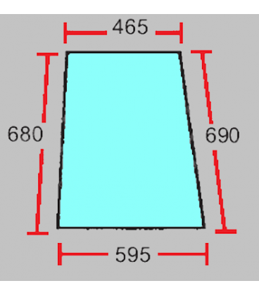 VITRE DE PORTE SUPÉRIEURE - PLATE - CLAIRE ADAPTABLE MASSEY FERGUSON 1897860M1