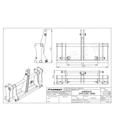 INTERFACE D'ACCROCHE 3 POINTS CAT2 EURO