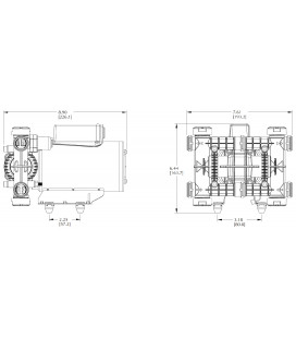 POMPE ELECTRIQUE 12V PISTON MEMBRANE PULFLEX 20200Q 7.6 L/M 13.8 BARS COUPURE AUTOMATIQUE