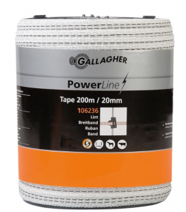 RUBAN POWERLINE 20MM BLANC GALLAGHER 200 METRES