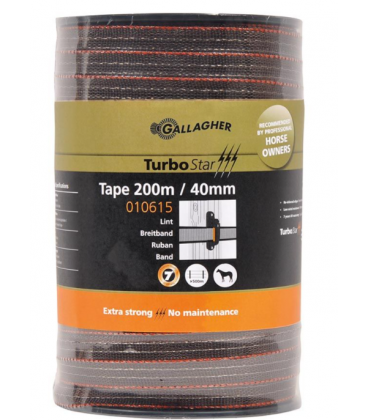 RUBAN TURBOSTAR 40MM GALLAGHER 200 METRES VERT 010516 OU MARRON 010615