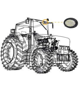 PHARE DE TRAVAIL OVALE 8 LED 3600LM LARGE ENCASTRABLE ADAPTABLE MASSEY FERGUSON