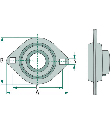 PAIRE DE FLASQUES 2 TROUS EN TOLE POUR PALIER OSCILLANT SERIE PFL200