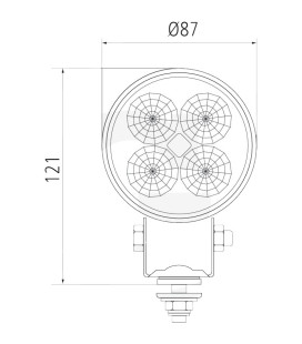 PHARE DE TRAVAIL ROND LED 1300 LUMENS ECLAIRAGE LONGUE PORTEE 12/24V