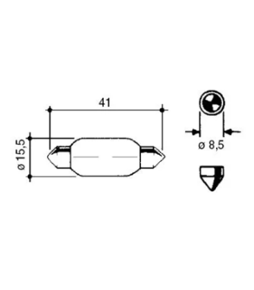 AMPOULE NAVETTE 12V - 18W - SV8.5-8 - C15W