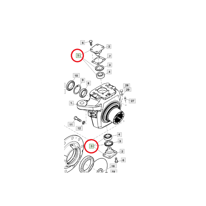 KIT PIVOT DE PONT AVANT ADAPTABLE JOHN DEERE AL209975