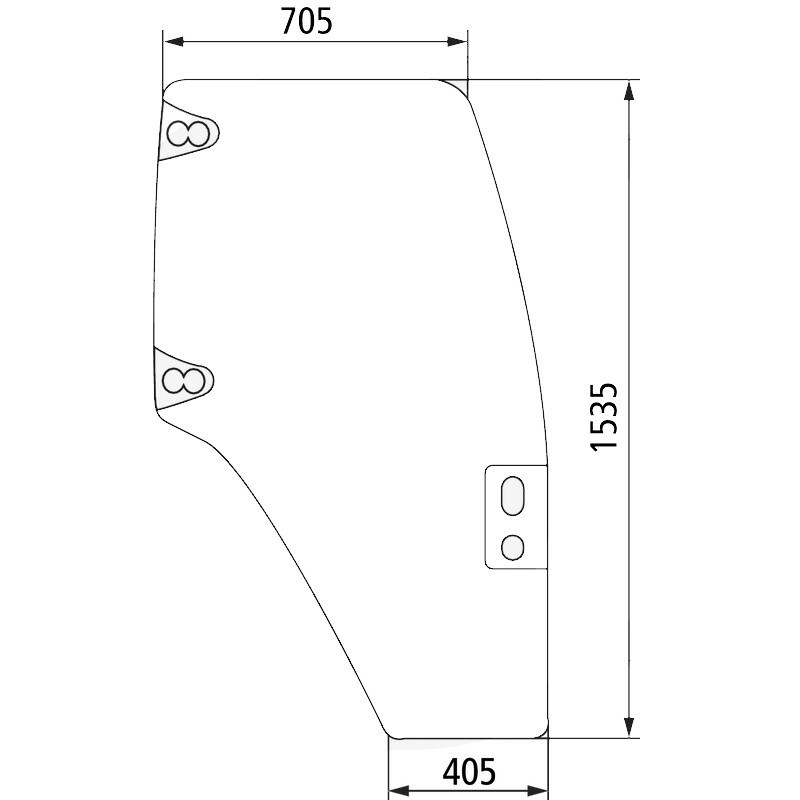 VITRE DE PORTE DROITE BOMBÉE TEINTÉE ADAPTABLE CASE NEW HOLLAND STEYR 87302768