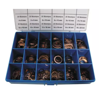 COFFRET ASSORTIMENT DE 540 JOINTS CUIVRE DE 4MM A 33MM