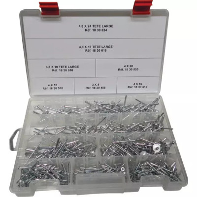 COFFRET ASSORTIMENT DE 350 RIVETS AVEUGLES