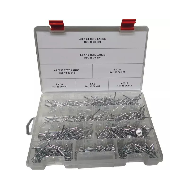 COFFRET ASSORTIMENT DE 350 RIVETS AVEUGLES