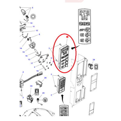 PANNEAU DE CONTROLE LATERAL ADAPTABLE MASSEY FERGUSON ACW1065700
