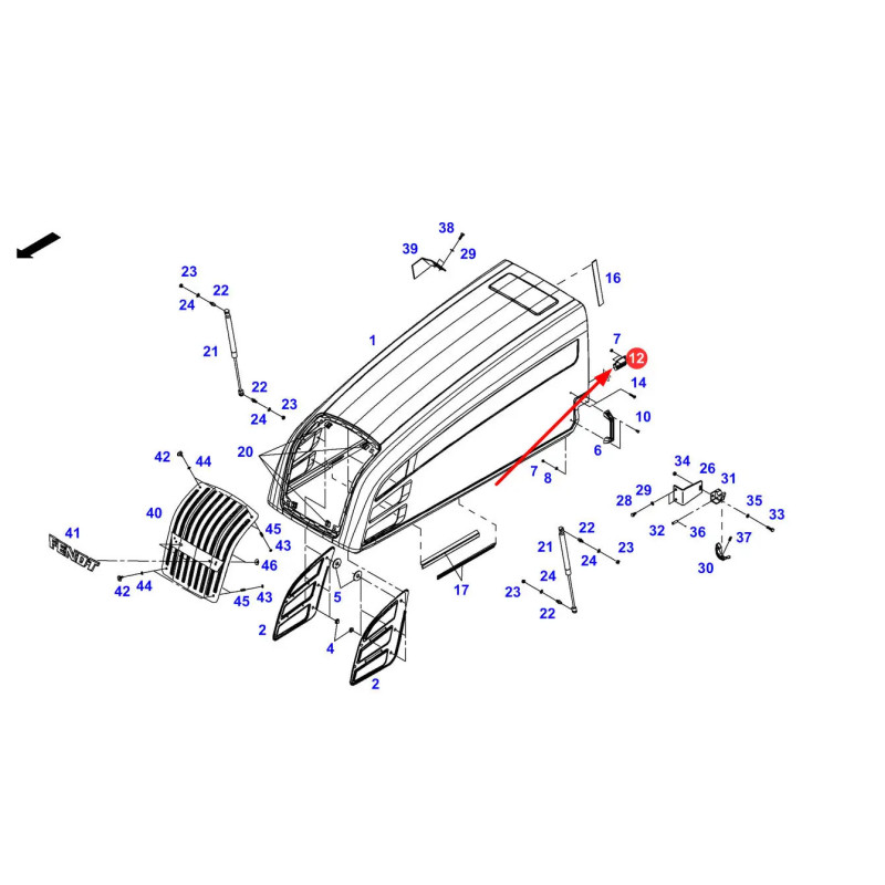 DISPOSITIF DE SERRAGE DE CAPOT MOTEUR ADAPTABLE FENDT 117501021080