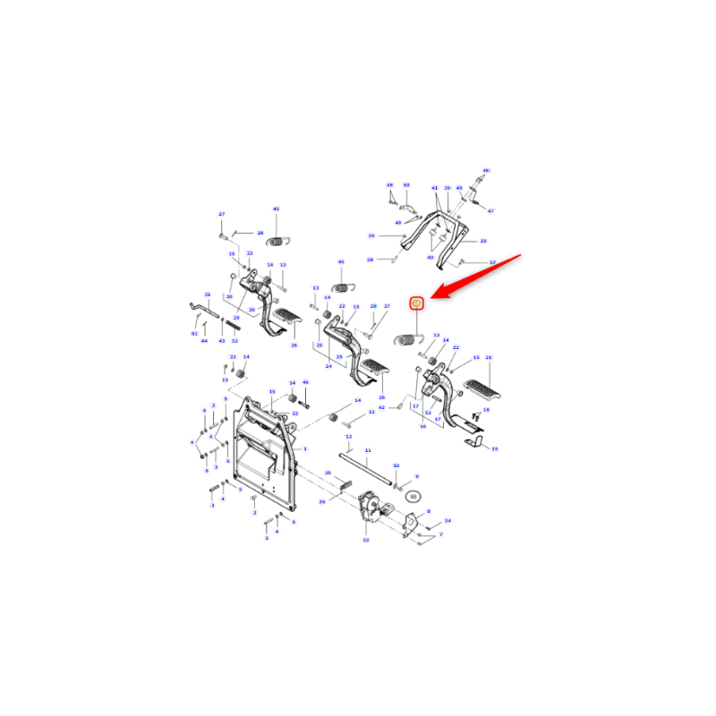 RESSORT DE PEDALE DE FREIN ADAPTABLE MASSEY FERGUSON CHALLENGER 6700 7