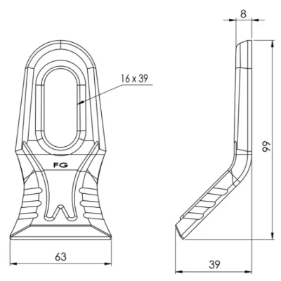 FLEAU DE DEBROUSSAILLEUSE MAXI MILLENIUM 50X8X99 MM TROU 16X36 MM FG000050